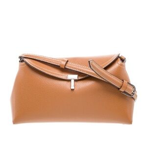 Toteme T-lock clutch genuine Leather bag with Silver Hardware
